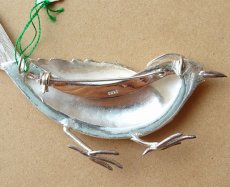 画像12: ブローチ 鳥 シルバー 7.5cm デッドストック 【送料無料】 (12)