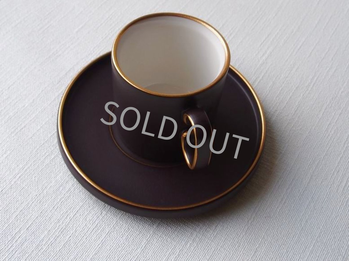 画像8: ナカヤマ陶器  デミタス カップ＆ソーサー 6客　茶 金彩 (8)