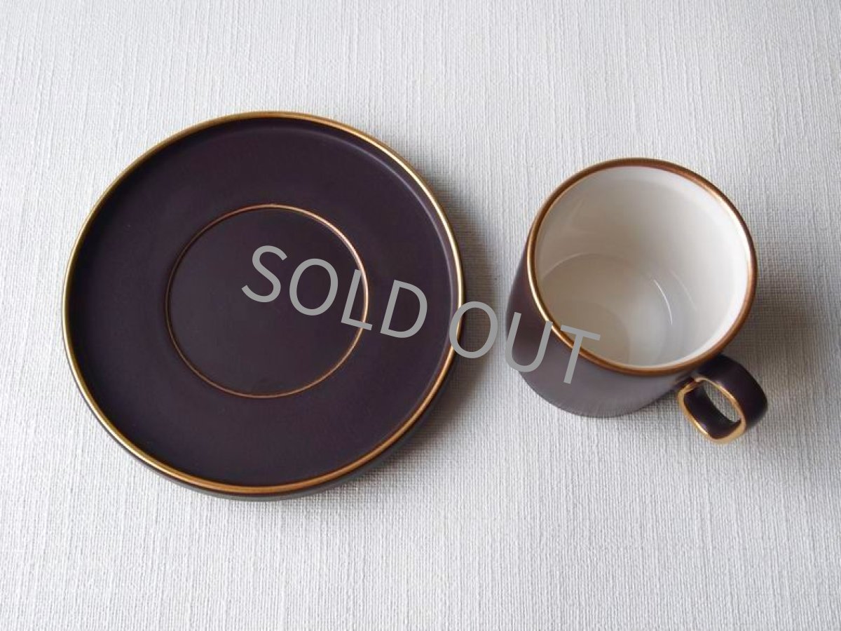 画像10: ナカヤマ陶器  デミタス カップ＆ソーサー 6客　茶 金彩 (10)