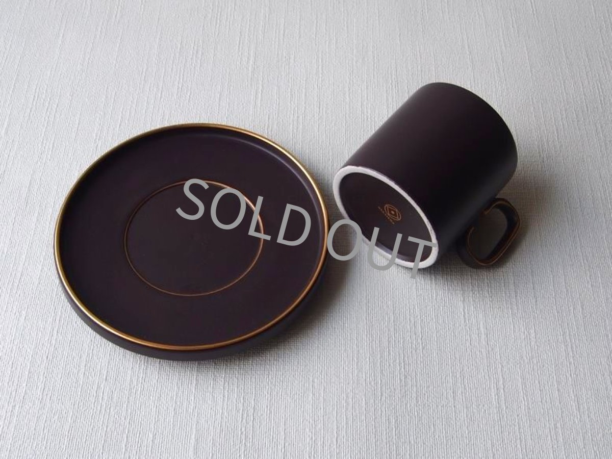 画像12: ナカヤマ陶器  デミタス カップ＆ソーサー 6客　茶 金彩 (12)