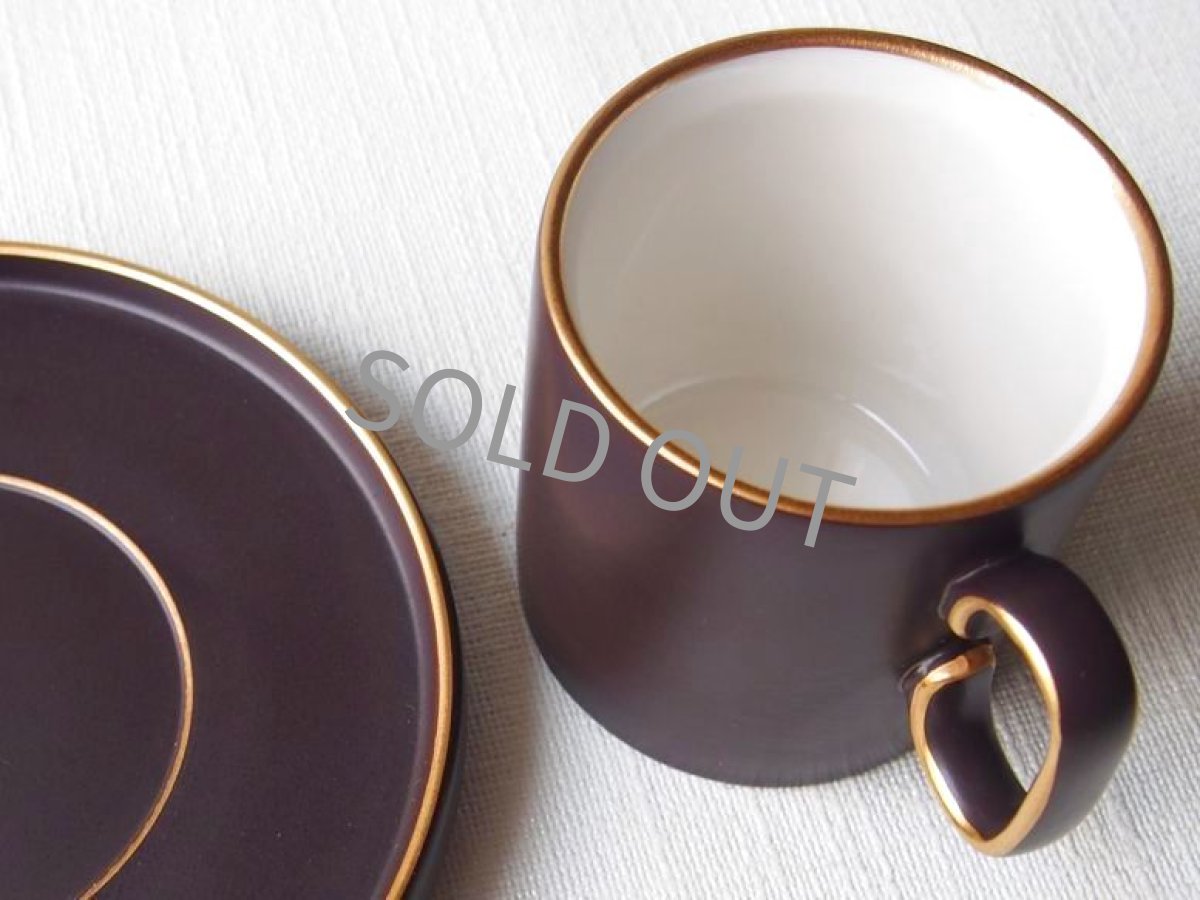 画像13: ナカヤマ陶器  デミタス カップ＆ソーサー 6客　茶 金彩 (13)