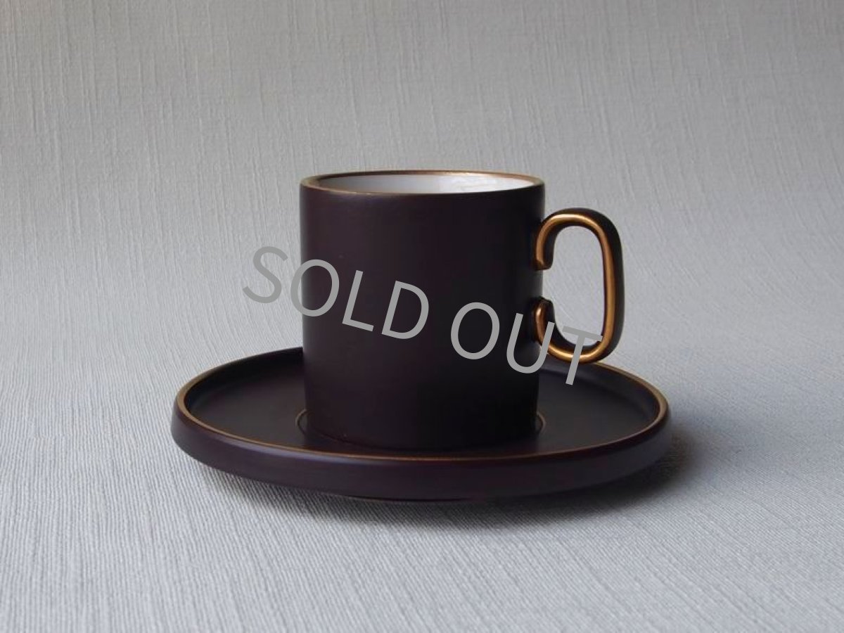 画像16: ナカヤマ陶器  デミタス カップ＆ソーサー 6客　茶 金彩 (16)