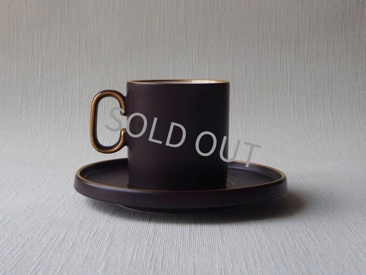 画像3: ナカヤマ陶器  デミタス カップ＆ソーサー 6客　茶 金彩 (3)