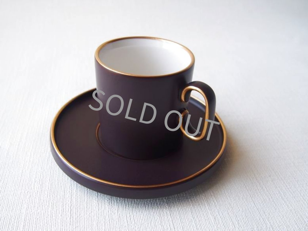 画像7: ナカヤマ陶器  デミタス カップ＆ソーサー 6客　茶 金彩 (7)