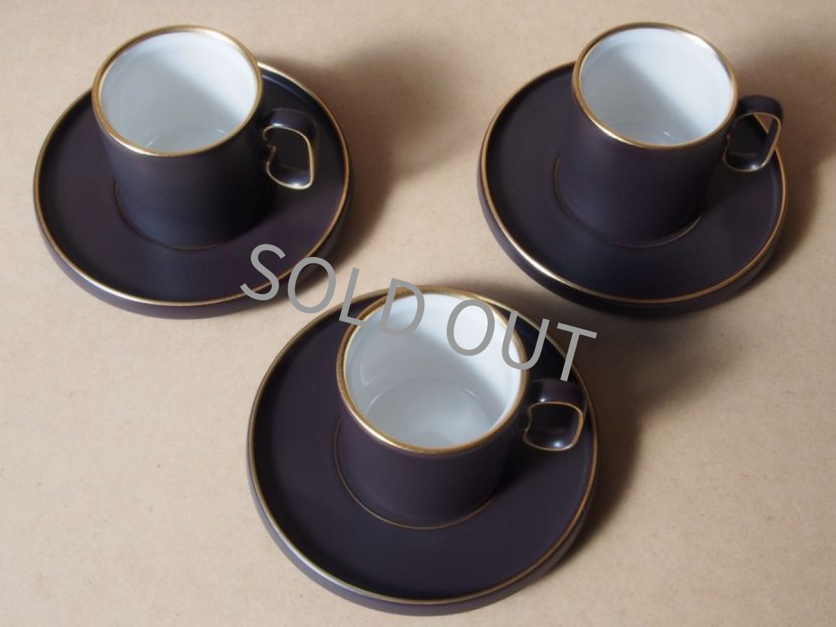 画像2: 【ご確認用】ナカヤマ陶器  デミタス カップ＆ソーサー 茶 金彩 (2)