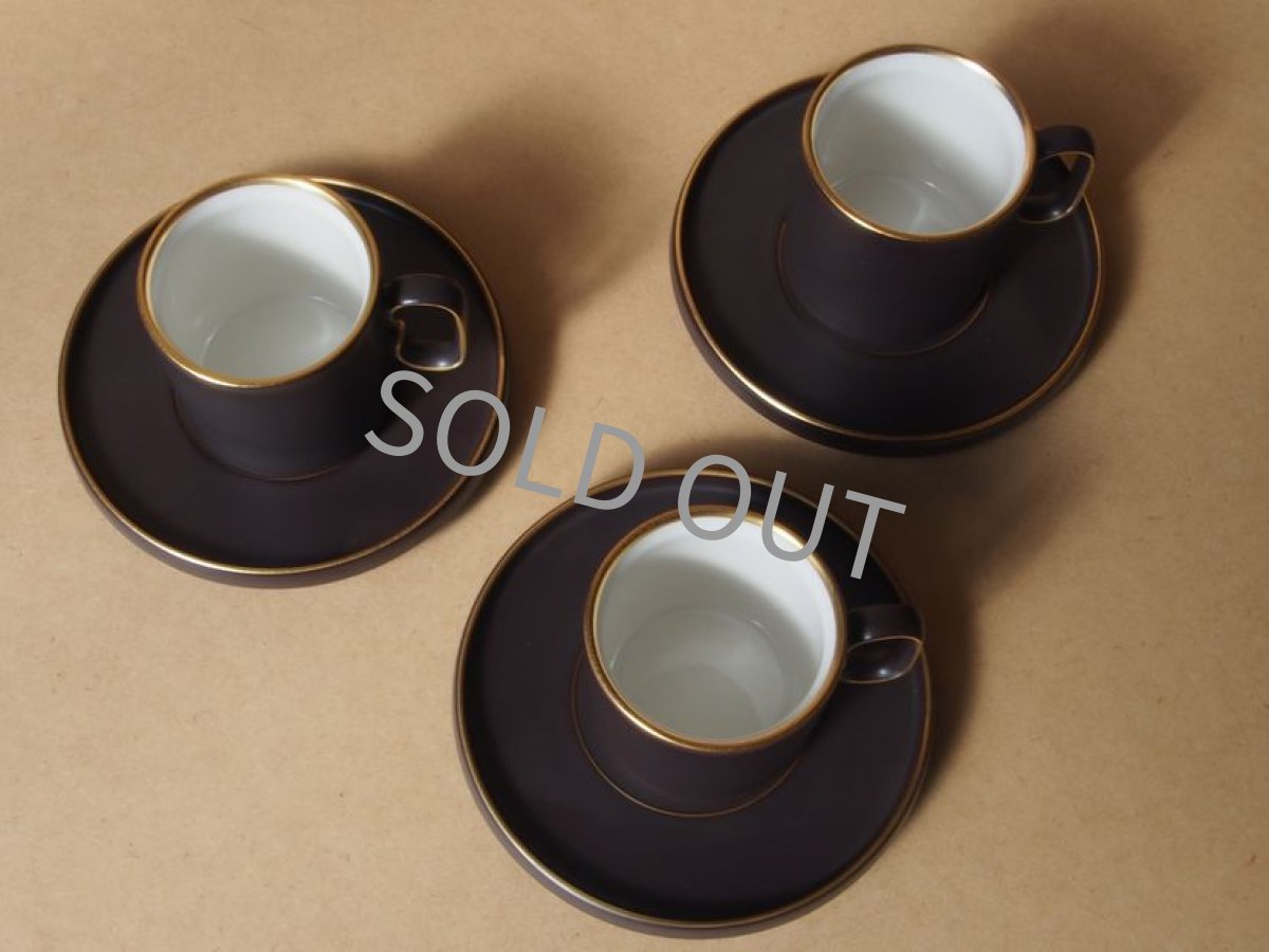 画像3: 【ご確認用】ナカヤマ陶器  デミタス カップ＆ソーサー 茶 金彩 (3)
