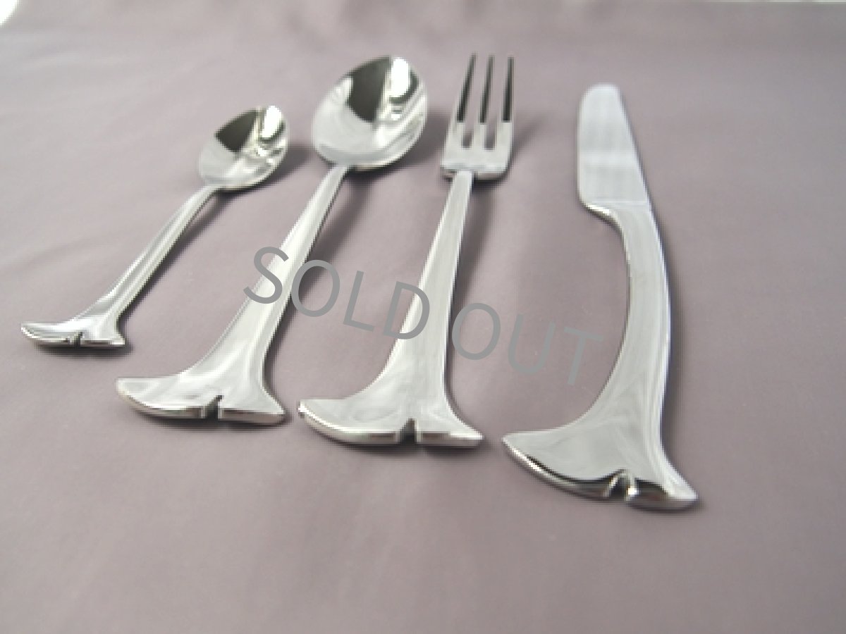 画像2: 資生堂 アンジェラ・カミングス　カトラリー4点セット　銀杏 花椿会 (2)