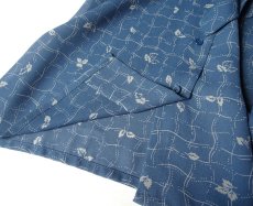 画像10: 昭和レトロ ボウタイ付き ブラウス 葉 灰青 11号【送料込み】 (10)