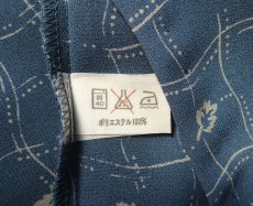 画像16: 昭和レトロ ボウタイ付き ブラウス 葉 灰青 11号【送料込み】 (16)