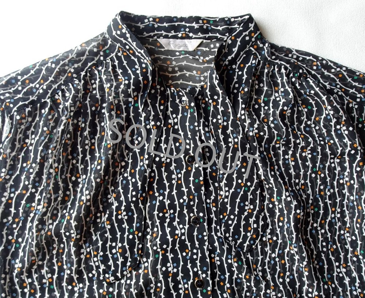 画像12: ナイガイ/ ボウタイ付き ブラウス 黒 9号【送料込み】 (12)