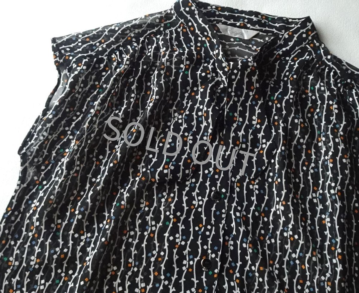 画像6: ナイガイ/ ボウタイ付き ブラウス 黒 9号【送料込み】 (6)