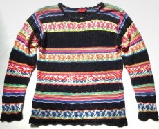 画像1: KENZO/ケンゾー マルチボーダーニット 綿シルク M エルカ品 1990's 【送料600円】 (1)