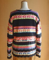 画像4: KENZO/ケンゾー マルチボーダーニット 綿シルク M エルカ品 1990's 【送料600円】 (4)