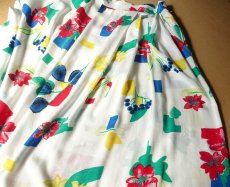 画像12: ロングスカート プリーツ 原色ボタニカル 80-90s古着 Ｌ【送料込み】 (12)