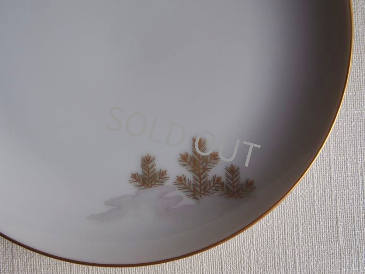 画像4: 深川製磁　銘々皿　鶴松 金彩  16cm (4)