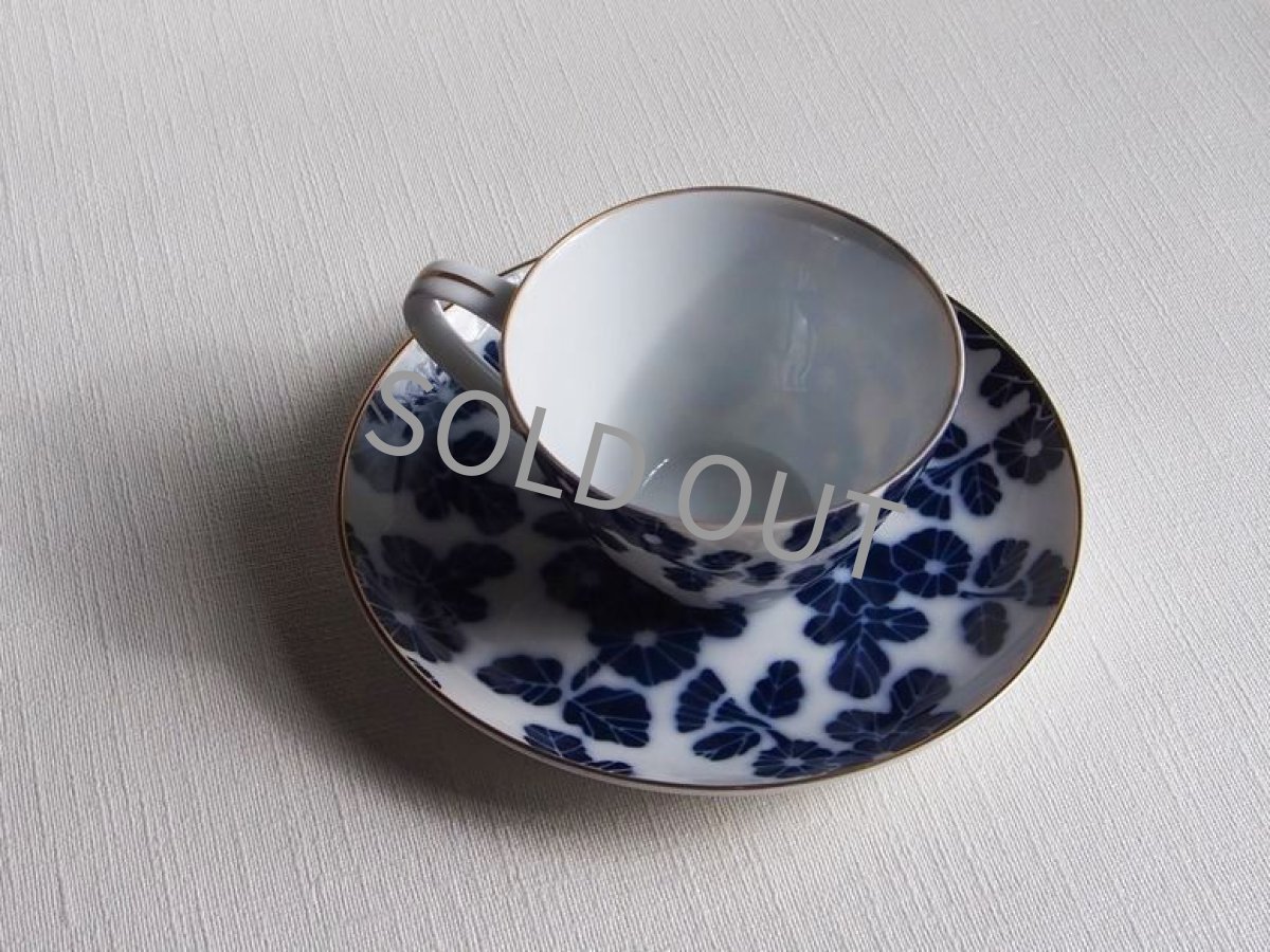 画像6: 深川製磁　兼用カップ＆ソーサー 染付花 (6)