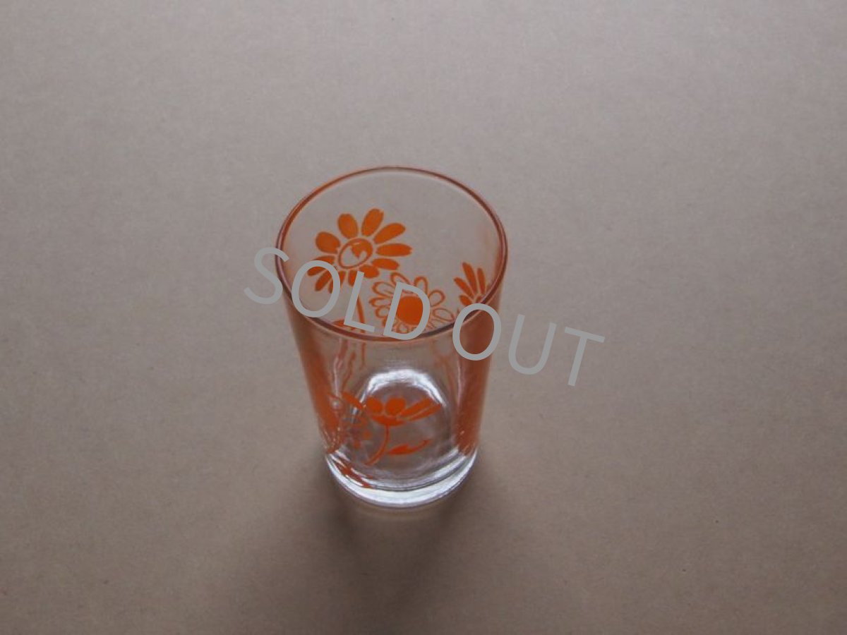 画像16: □outlet□ 6オンス タンブラー オレンジ花柄 昭和レトロ  (16)