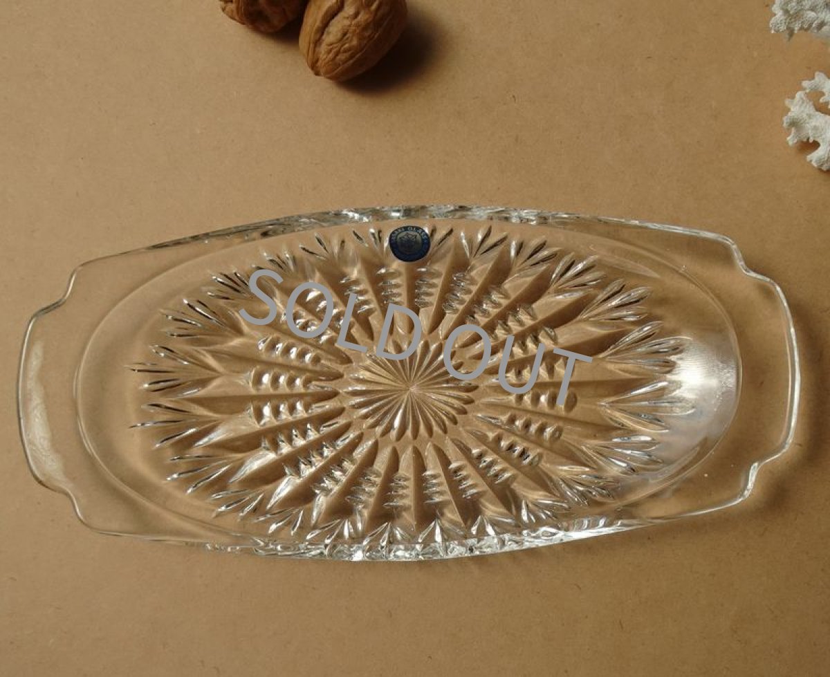 画像10: 佐々木硝子　だ円ガラス皿 デザート皿 昭和レトロ (10)