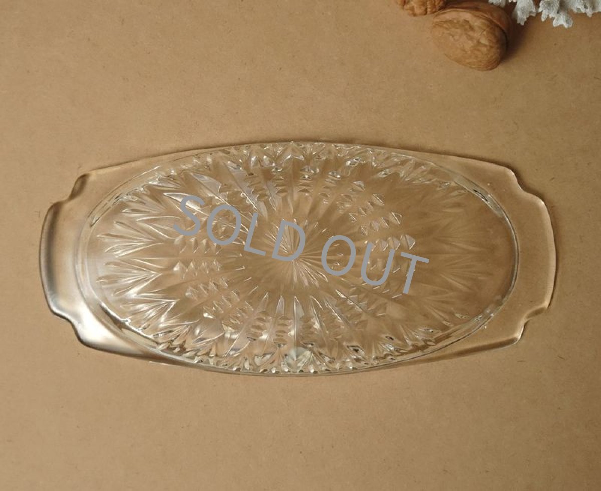 画像11: 佐々木硝子　だ円ガラス皿 デザート皿 昭和レトロ (11)