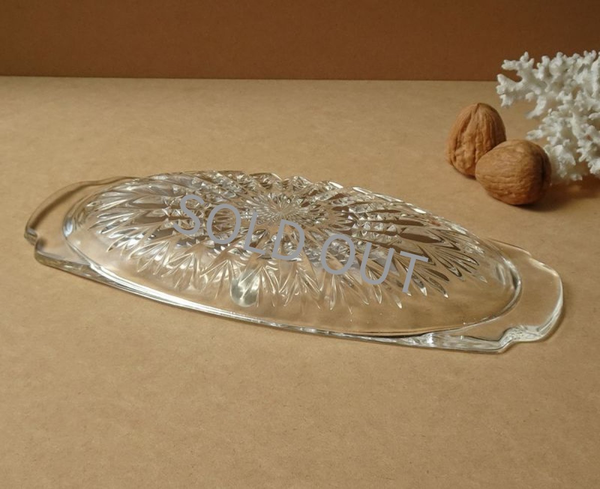 画像13: 佐々木硝子　だ円ガラス皿 デザート皿 昭和レトロ (13)