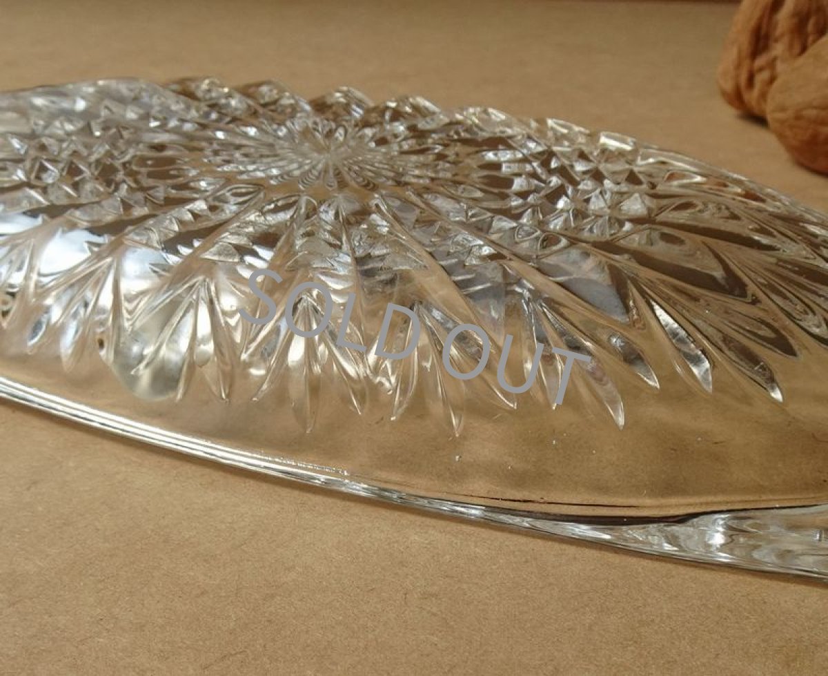 画像14: 佐々木硝子　だ円ガラス皿 デザート皿 昭和レトロ (14)