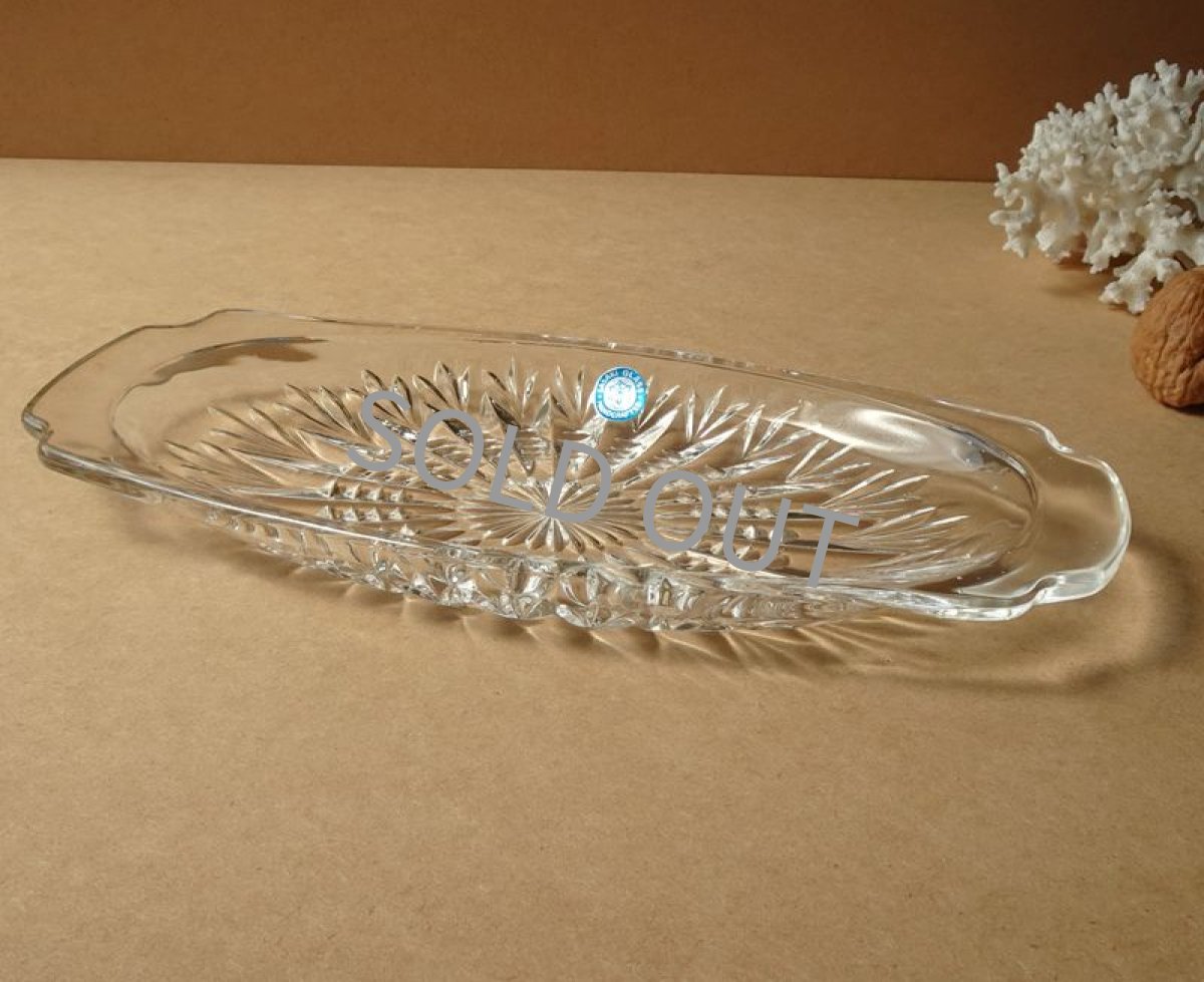 画像3: 佐々木硝子　だ円ガラス皿 デザート皿 昭和レトロ (3)