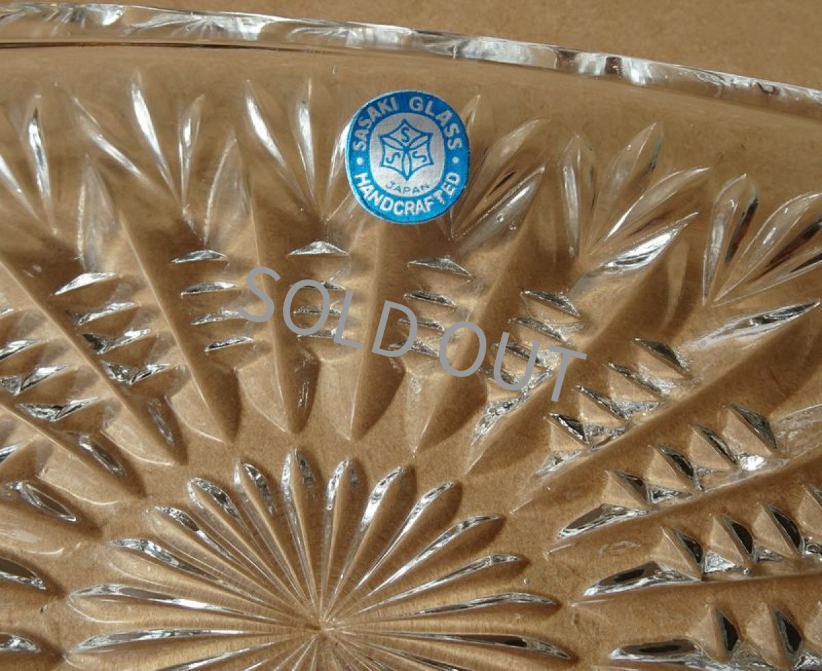 画像5: 佐々木硝子　だ円ガラス皿 デザート皿 昭和レトロ (5)