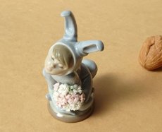 画像12: Lladro/リヤドロ バニーボーイとワイルドフラワー blue 廃番 (12)