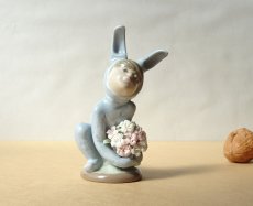 画像15: Lladro/リヤドロ バニーボーイとワイルドフラワー blue 廃番 (15)