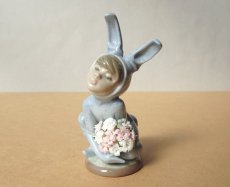 画像21: Lladro/リヤドロ バニーボーイとワイルドフラワー blue 廃番 (21)