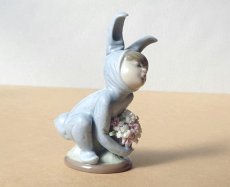 画像4: Lladro/リヤドロ バニーボーイとワイルドフラワー blue 廃番 (4)