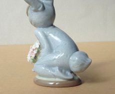 画像8: Lladro/リヤドロ バニーボーイとワイルドフラワー blue 廃番 (8)