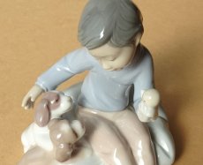 画像8: Lladro/リヤドロ　少年と子犬 blue 廃番 (8)