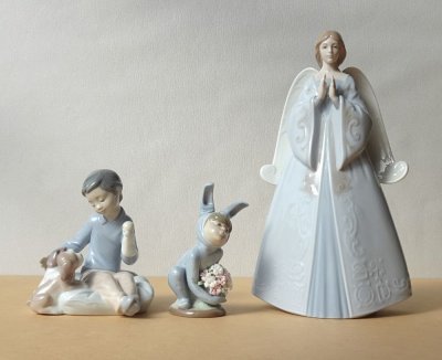 画像2: Lladro/リヤドロ バニーボーイとワイルドフラワー blue 廃番