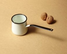 画像1: ホーロー ミルクパン　鍋 昭和レトロ 200ml 琺瑯  (1)
