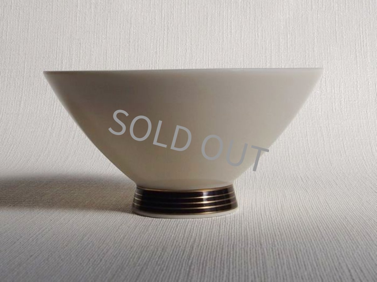 画像2: 香蘭社　飯椀　象牙色 黒 (2)