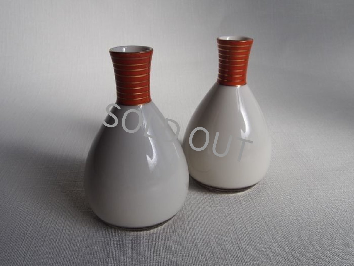 画像10: 香蘭社　酒器 7点組　柿×黒(2) (10)