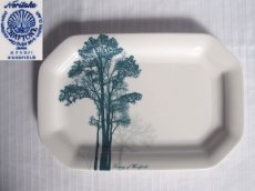 画像1: ノリタケ クラフトーン硬質陶器  WoodField 角皿 16cm 樹木 (1)