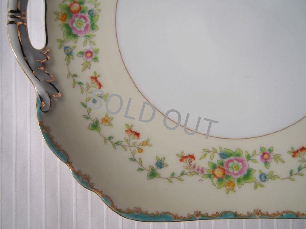 画像3: ノリタケ マルキ印　耳付き皿 クリーム花 里帰り (3)