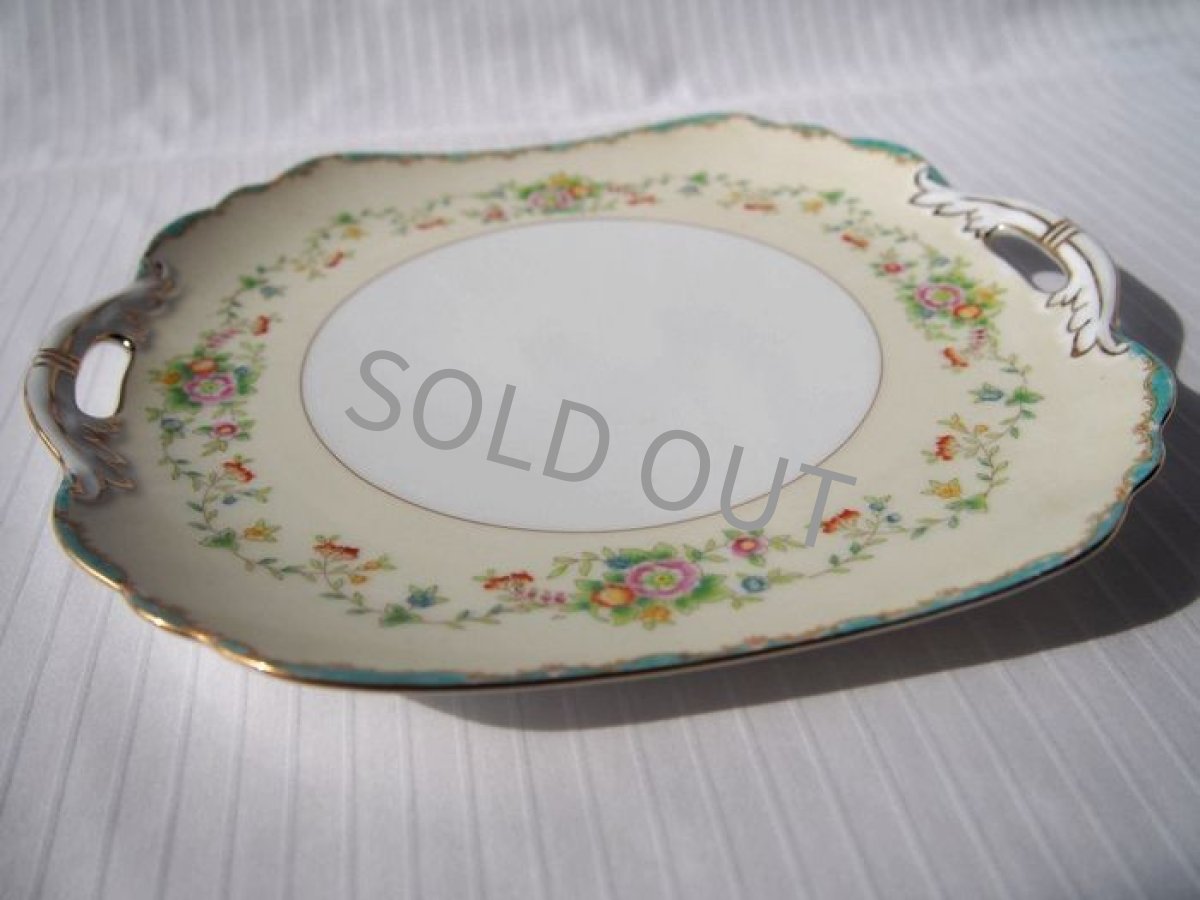 画像10: ノリタケ マルキ印　耳付き皿 クリーム花 里帰り (10)