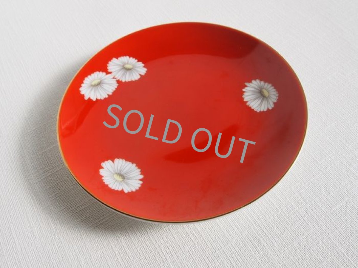 画像4: プレミアノリタケ　パン皿　朱地白菊 15cm (4)