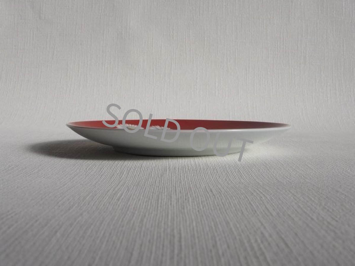 画像7: プレミアノリタケ　パン皿　朱地白菊 15cm (7)