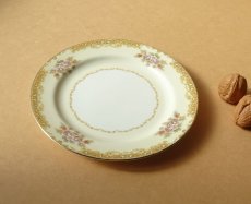 画像4: ノリタケ M印 取り皿 金彩 花 戦前 19cm (4)