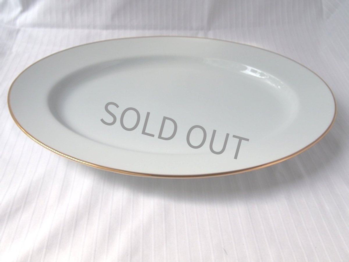 画像2: プレミアノリタケ　楕円プラター　白磁 金彩 35cm (2)