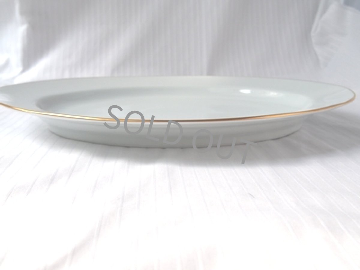 画像3: プレミアノリタケ　楕円プラター　白磁 金彩 35cm (3)