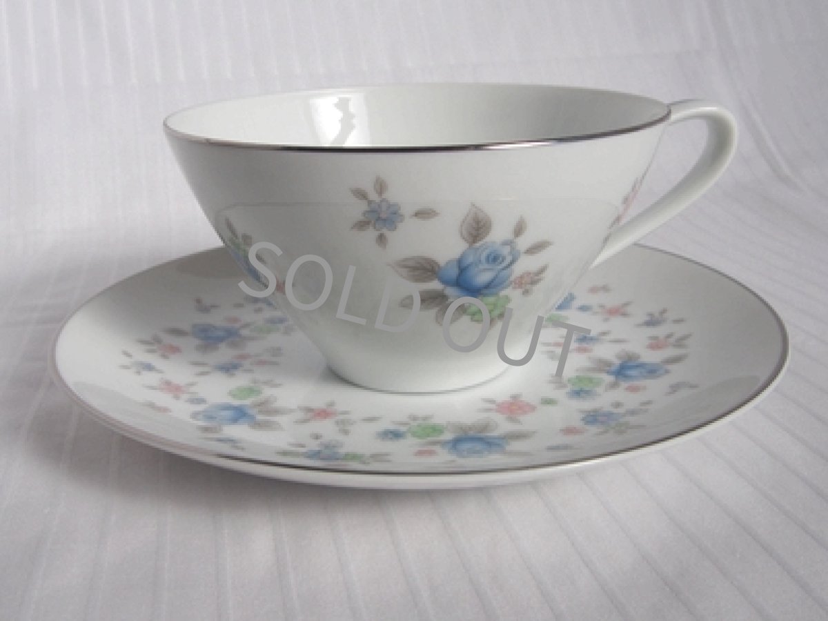 画像3: プレミアノリタケ 早春　兼用カップ＆ソーサー　青バラ (3)