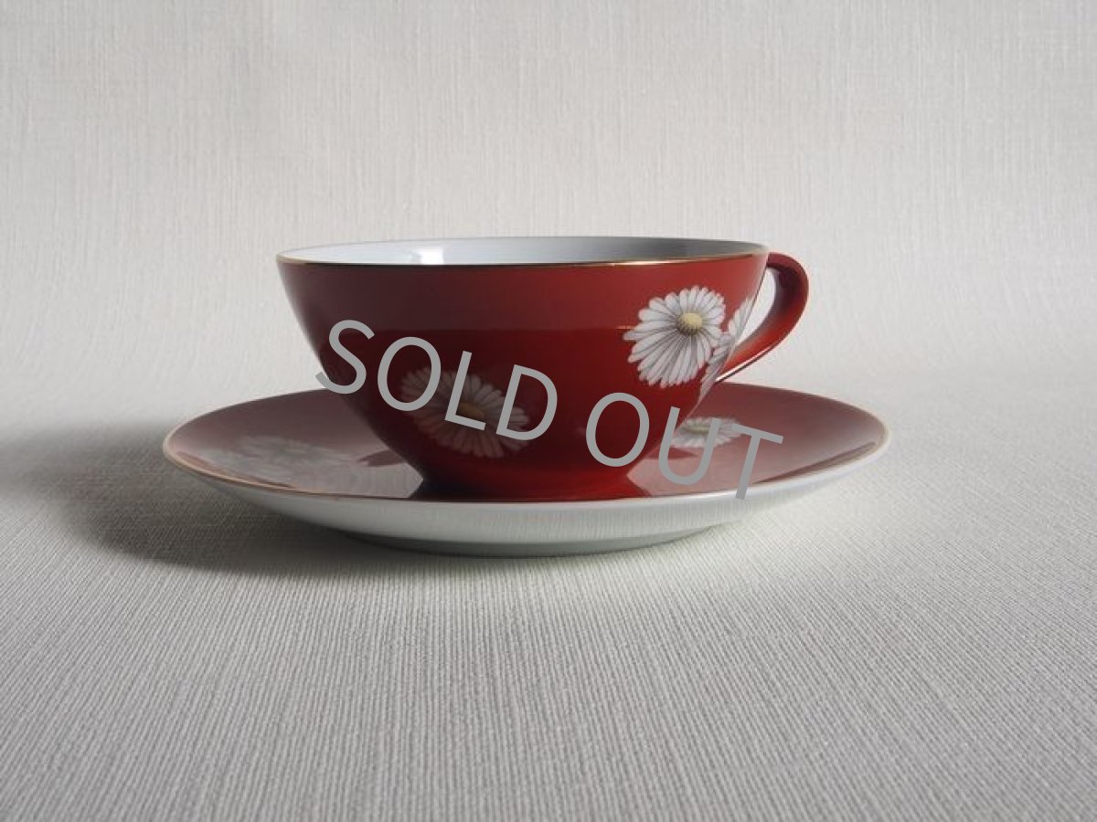 画像3: プレミアノリタケ　カップ＆ソーサー　朱地白菊  (3)