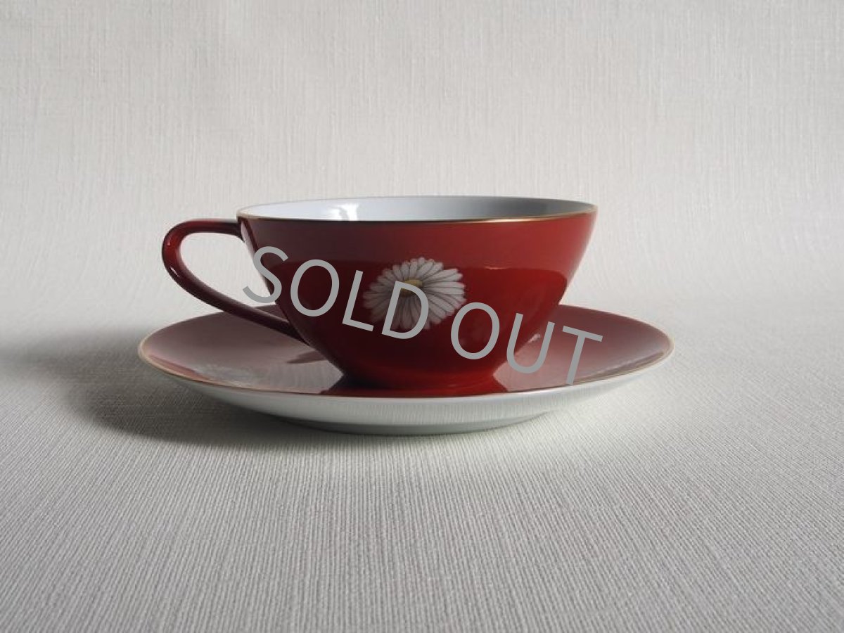 画像4: プレミアノリタケ　カップ＆ソーサー　朱地白菊  (4)