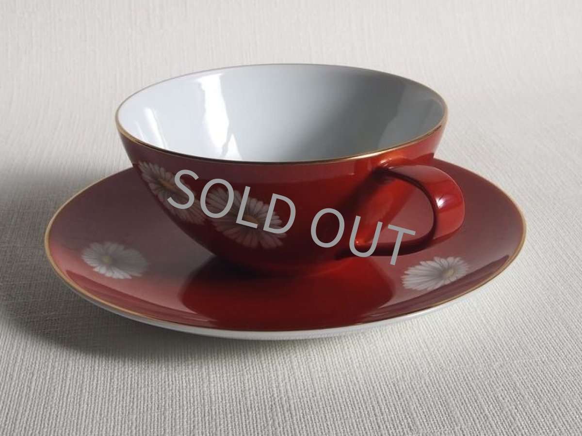 画像6: プレミアノリタケ　カップ＆ソーサー　朱地白菊  (6)