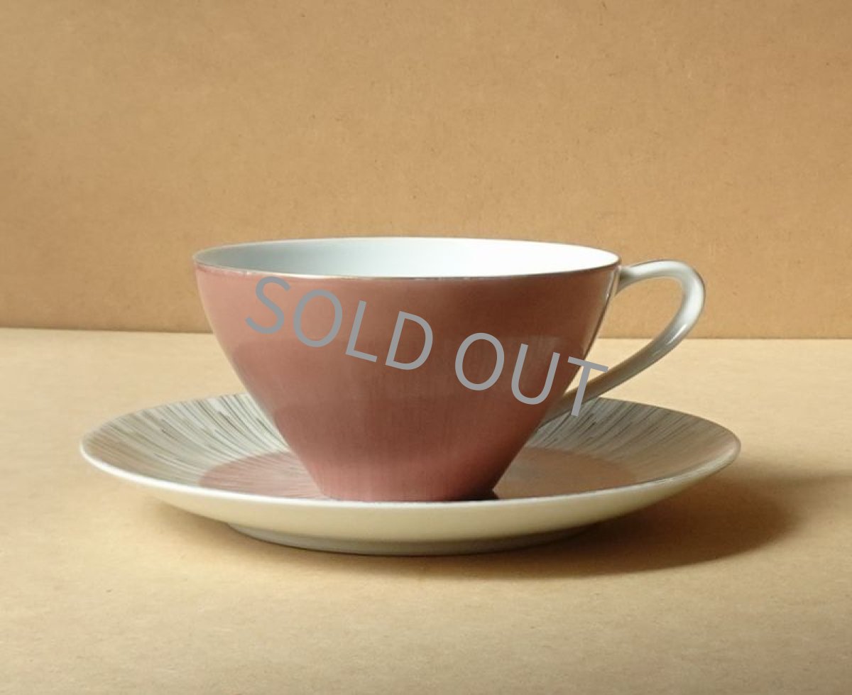 画像2: プレミアノリタケ　兼用カップ＆ソーサー ピンク 1960年代 (2)